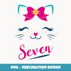Kids Kitty Girl 7th Birthday Kids Cat Lover Birthday Theme Party - Exclusive Sublimation Digital File
