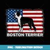 Boston Terrier Dog American Flag - Digital Sublimation Download File