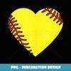 Softball Heart - Instant PNG Sublimation Download