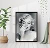 Marilyn Monroe Smoking Cigarette Famous Movie Actress Print Black & White Retro Vintage Fashion Photography Canvas Framed Printed Wall Art.jpg