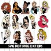 14pcs, LAYERED, Punk Disney Princess svg.jpg