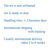 Information about order processing conditions and duration of international delivery.