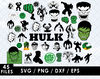 Hulk Svg Files, Hulk Png Files, Vector Png Images, SVG Cut File for Cricut, Clipart Bundle Pack