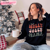 Holly Jolly Mama Shirt, Have A Holly Dolly Christmas, Xmas Gifts for Mom - Happy Place for Music Lovers.jpg