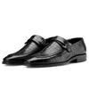 Men's Handmade Black Crocodile Print Leather Oxford Brogue Classic Loafers.jpg