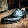 Men's Handmade Black Leather HandStitched Upper Lace Up Dress Shoes.jpg