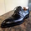 Men's Handmade Black Leather Oxford Brogue Toe Cap Lace Up Dress Shoes.jpg