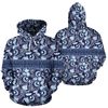 Ankara Ngwane Blue Hoodie, African Hoodie For Men Women