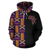 Kente Cloth - Blue Akan The Half Hoodie, African Hoodie For Men Women