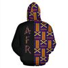 Kente Cloth - Blue Akan The Half Hoodie, African Hoodie For Men Women