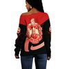 Delta Sigma Theta Red Women Off Shoulder Drinking Style, African Women Off Shoulder For Women