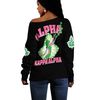 AKA Sorority Letters Women Off Shoulder Sweatshirt 01, African Women Off Shoulder For Women