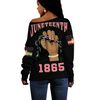 Juneteenth AKA Sorority Pertty Girl Off Shoulder Sweater 01, African Women Off Shoulder For Women