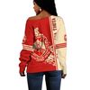 Delta Sigma Theta Women Off Shoulder Sweatshirt Quarter Style 03, African Women Off Shoulder For Women