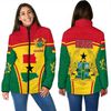 Ghana Active Flag Women Padded Jacket, African Padded Jacket For Men Women