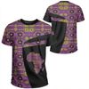 Ankara Cloth - Violet Cowrie Tee - Sport Style 02, African T-shirt For Men Women