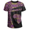 Ankara Cloth - Violet Cowrie Tee - Sport Style 02, African T-shirt For Men Women