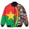 Burkina Faso Flag and Kente Pattern Special Bomber Jacket, African Bomber Jacket For Men Women