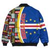 Cape Verde Flag and Kente Pattern Special Bomber Jacket, African Bomber Jacket For Men Women