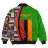 Zambia Flag and Kente Pattern Special Bomber Jacket, African Bomber Jacket For Men Women