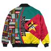 Mozambique Flag and Kente Pattern Special Bomber Jacket, African Bomber Jacket For Men Women