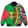 Sao Tome and Principe Flag and Kente Pattern Special Bomber Jacket, African Bomber Jacket For Men Women