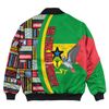 Sao Tome and Principe Flag and Kente Pattern Special Bomber Jacket, African Bomber Jacket For Men Women
