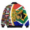 South Africa Flag and Kente Pattern Special Bomber Jacket, African Bomber Jacket For Men Women