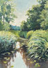 ORIGINAL Pond painting Vintage Landscape Oil painting Print.jpg