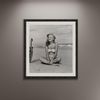 Marilyn Monroe Sitting On The Beach Photo Framed Canvas Print, Famous American actress, Vintage Poster, Advertising Poster.jpg