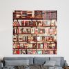 Glass Art Wall Decor,Library Photo Print,Bookshelf Photo Glass Art,Tempered Glass,Wall Decoration,Bookshelf Glass Decor,.jpg