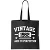 Personalize Vintage Birthday Age To Perfection Custom Year Tote Bag.jpg