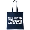 This Is What 30 And Awesome Looks Like 30th Birthday Tote Bag.jpg