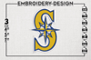 Seattle Mariners Yellow S Word Logo Emb Files, MLB Seattle Mariners Team Embroidery, MLB Teams, 3 sizes, MLB Machine embroidery designs, Digital Download.png