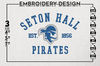 Seton Hall Pirates Est Logo Embroidery Designs, NCAA Seton Hall Pirates Team Embroidery, NCAA Team Logo, 3 sizes, Machine embroidery Files, Digital Download.png
