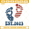 Baby Foot Est 2023 American Embroidery Designs, 1st 4th Of July Embroidery Files.jpg