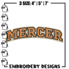 Mercer University logo embroidery design, NCAA embroidery, Sport embroidery, Logo sport embroidery,Embroidery design.jpg