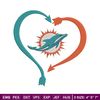 Heart Miami Dolphins embroidery design, Miami Dolphins embroidery, NFL embroidery, sport embroidery, embroidery design.jpg