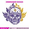 Skull Helmet Minnesota Vikings embroidery design, Minnesota Vikings embroidery, NFL embroidery, Logo sport embroidery. (2).jpg