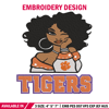 Clemson Tigers girl embroidery design, NCAA embroidery, Embroidery design, Logo sport embroidery,Sport embroidery.jpg