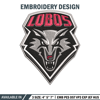 New Mexico Lobos logo embroidery design, NCAA embroidery, Embroidery design, Logo sport embroidery, Sport embroidery.jpg