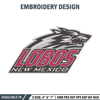 New Mexico Lobos logo embroidery design, Sport embroidery, logo sport embroidery, Embroidery design, NCAA embroidery.jpg