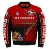 San Francisco 49ers Helmet Bomber Jackets Custom Name, San Francisco 49ers NFL Bomber Jackets, NFL Bomber Jackets