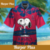 Los Angeles Angels Snoopy Short Sleeve Button Up Tropical Hawaiian Shirt - Trendy Aloha.jpg