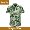 Milwaukee Bucks Basketball Leave Tropical Pattern For Fans 3D Hawaiian Shirt - Trendy Aloha.jpg