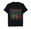 Adorable Awesome Since 1980 40th Birthday Gifts 40 Years Old T-Shirt - Tees.Design.png