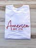 America Comfort Colors Tee, USA Shirt, 4th Of July T-Shirt, Embroidered Tee, Embroidered Shirt, Custom Shirt, Summer Shirt, Custom Tee, Cute.jpg