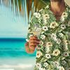 Hawaiian Floral and Palm Leaves Shirt, Summer Vacation Shirt, Beach Vibes Shirt, Hawaiian Matching Shirt.jpg