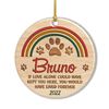 Personalized Wood Baby's Dog Ornament Memorial With Paw Prints.jpg