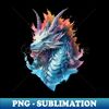 Aqua Majesty Dragon - Creative Sublimation PNG Download - Unlock Vibrant Sublimation Designs
